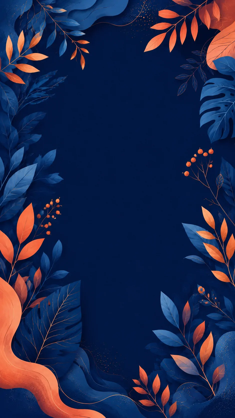 Background Dark Botanical Frame mobile preview